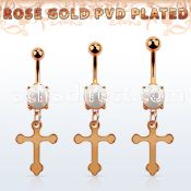 mrocro rose gold steel belly banana w opal vintage cross