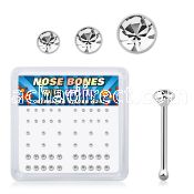 nbbxmc2 silver nose bones clear