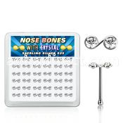 nbmsbxc box silver nose bones w music note shaped tops w crystal