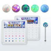 nbo2h 925 silver nose bone w 2mm ball shape synthetic opal top