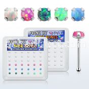 nbpo2 box w 36 pc of 925 silver nose bones w 2mm opals