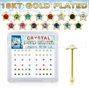 nbstxmg 18k gold plated silver nose bones color star