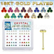nbtrmg 18k gold plated silver nose bones color triangle