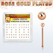 nbxrsb box rose gold silver nose bones w 1 5mm ball shaped top