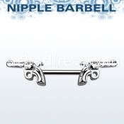 npsh10 316l steel nipple barbell w two pistols