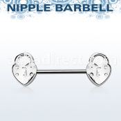 npsh9 316l steel nipple barbell with two locks