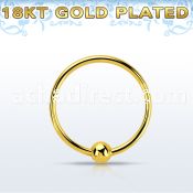 ns06rg sterling silver nose hoop with 18k gold plated ball