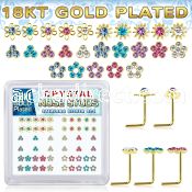 nsbxm7mg 18k gold plated silver nose studs color flower 52