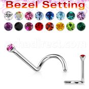 nscb 316l steel nose screw with bezel round crystal top