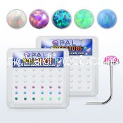 nso2 box w 36 pc of 925 silver nose studs w 2mm opals glued