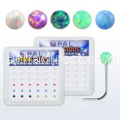 nso2h 925 silver nose stud w2mm ball shaped synthetic opal top