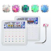 nspo15 box w silver nose stud w prong set 1.5mm synthetic opal