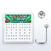 nw14cx box w 52 silver nose screws w 2mm clear crystals