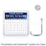 nw6cxsw 925 silver nose screws swarovski crystal