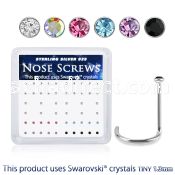 nw6mxsw 925 silver nose screws assorted swarovski crystal