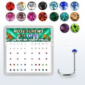 nwrdbxm box w 52 silver nose screws w 1.5mm mix crystals