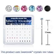 ny6mxsw 925 silver nose studs assorted swarovski crystal