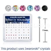 ny9mxsw 925 silver nose studs assorted swarovski crystal