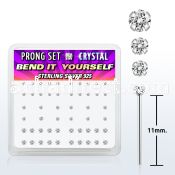 nybxpbc silver bend it nose studs w 1 4 1 5 2 prong crystals