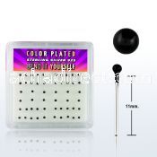 nykbbx silver bend it nose studs with 1 5mm black ball tops