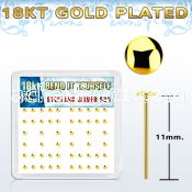 nymx3rg 18k gold plated silver bend it nose stud w 2mm round top