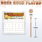 nyxrsb1 box w rose gold silver bend it nose stud w 1mm ball top