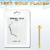 p18kgb pack of 18k gold silver nose bones with 1 5mm ball top