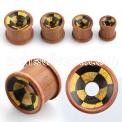 pjaox organic double flared flesh tunnel w radiation warning