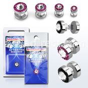 pkmp114 magnetic fake plug w ferido clear swarovski crystal