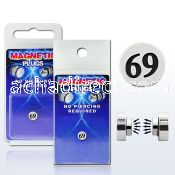 pkmp12 surgical steel magnetic fake plug with 69 logo