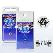 pkmp13 surgical steel magnetic fake plug with biohazard logo