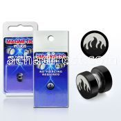 pkmp42 anodized 316l steel magnetic fake plug with fire logo