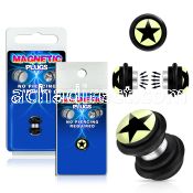 pkmp78 acrylic magnetic fake plug with black star on white logo