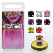 pkmz3m silver magnetic fake labret stud with round prong cz