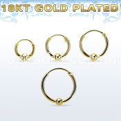 rgbcr16s 18k gold silver ball closure earrings, 16g 3mm ball