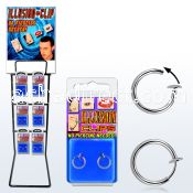 rkclp rack of 72 prs of spring loaded fake clips in blister