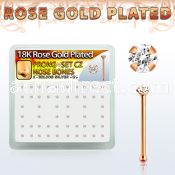 rsbz12xc box w rose gold plated silver nose bone w 1 25mm cz top
