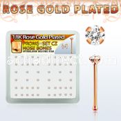 rsbz2xc box w rose gold plated silver nose bone w 2mm cz top
