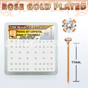 rsyp14xc rose gold plated silver bend it nose stud w 2mm crystal