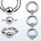 sbcr6 316l steel spring loaded ball closure ring 6g 8mm ball