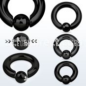 sbcrt4 black 316l steel loaded ball closure ring 4g w 8mm ball