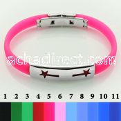 sbl19 color leather bracelet with steel plate w star wands