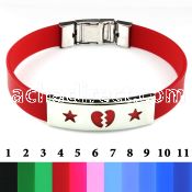 sbl27 color leather bracelet with steel plate w heart stars