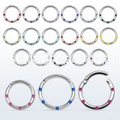 segh16j 316l steel hinged segment ring with crystals