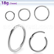 segh18 high polished 316l steel hinged segment ring, 18g (1mm)