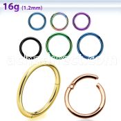 seght16 pvd plated 316l steel hinged segment ring 16g 1.2mm