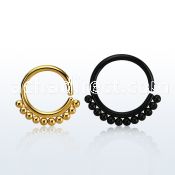 septll annealed gold  black pvd plated 316l steel septum ring 