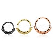 septn annealed gold black pvd plated 316l steel septum ring,