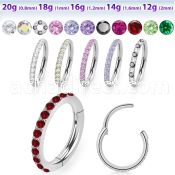 sgsh10 316l steel hinged segment ring cz stones