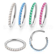 sgsh10op steel hinged segment ring 16g outward cnc opals